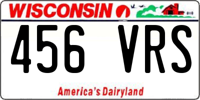 WI license plate 456VRS