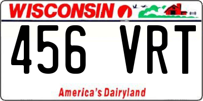 WI license plate 456VRT