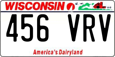 WI license plate 456VRV