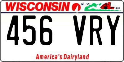WI license plate 456VRY