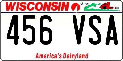 WI license plate 456VSA