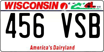 WI license plate 456VSB