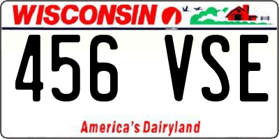 WI license plate 456VSE