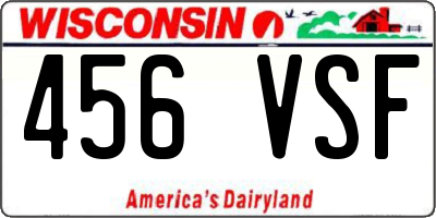 WI license plate 456VSF