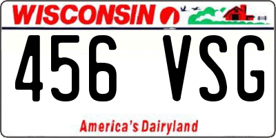 WI license plate 456VSG
