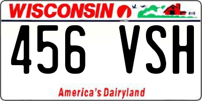 WI license plate 456VSH