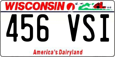 WI license plate 456VSI