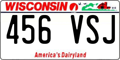 WI license plate 456VSJ