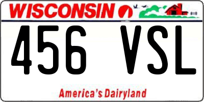 WI license plate 456VSL