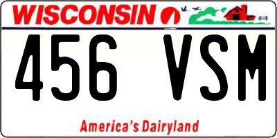 WI license plate 456VSM