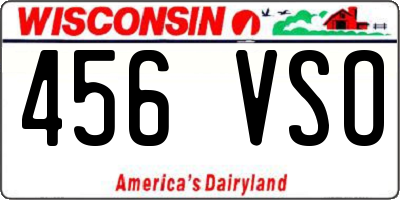 WI license plate 456VSO
