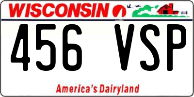 WI license plate 456VSP