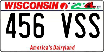 WI license plate 456VSS