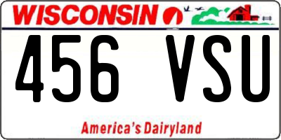 WI license plate 456VSU