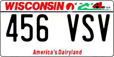 WI license plate 456VSV