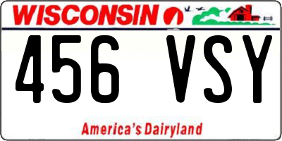WI license plate 456VSY