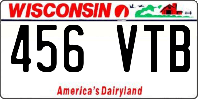 WI license plate 456VTB