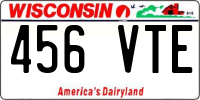 WI license plate 456VTE