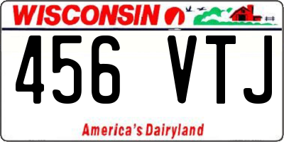 WI license plate 456VTJ