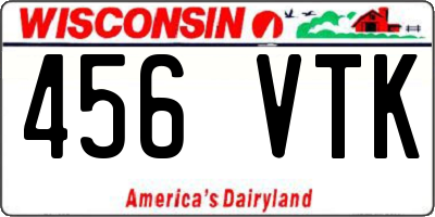 WI license plate 456VTK