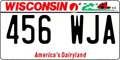 WI license plate 456WJA