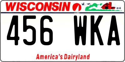 WI license plate 456WKA