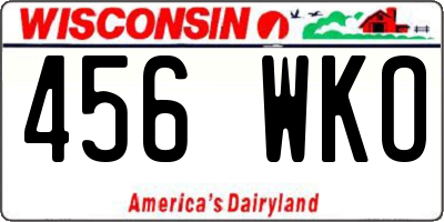 WI license plate 456WKO