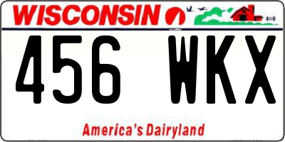 WI license plate 456WKX