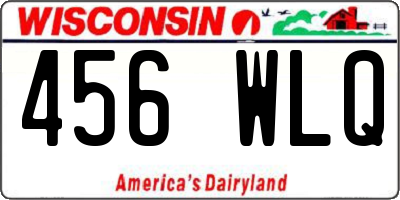 WI license plate 456WLQ