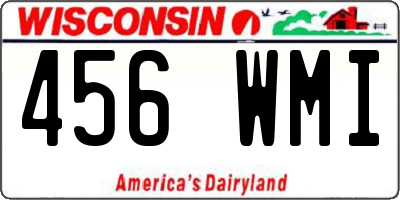 WI license plate 456WMI