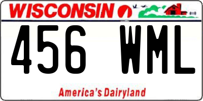 WI license plate 456WML
