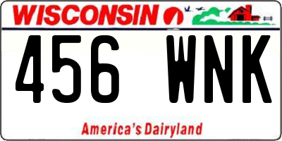 WI license plate 456WNK