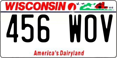 WI license plate 456WOV