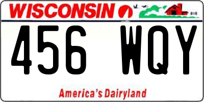 WI license plate 456WQY