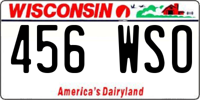 WI license plate 456WSO