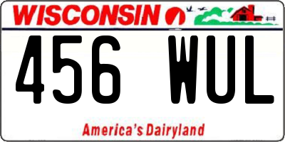 WI license plate 456WUL