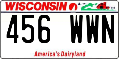 WI license plate 456WWN