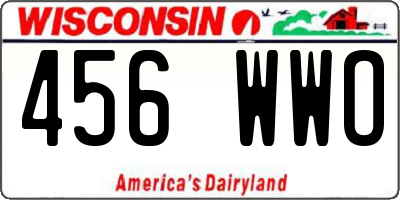 WI license plate 456WWO