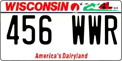 WI license plate 456WWR