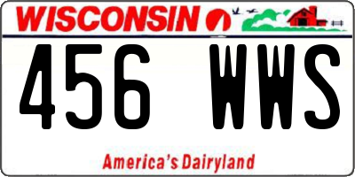 WI license plate 456WWS