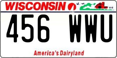 WI license plate 456WWU