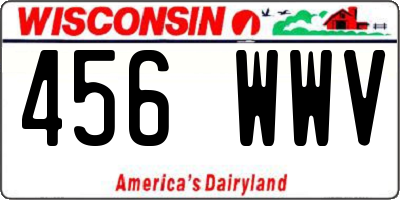 WI license plate 456WWV
