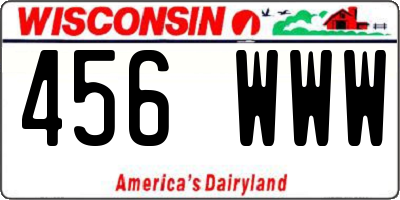 WI license plate 456WWW