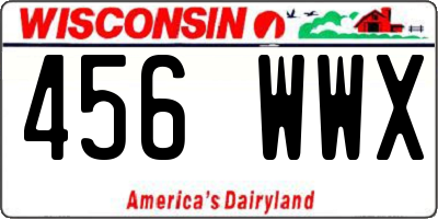 WI license plate 456WWX