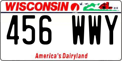 WI license plate 456WWY