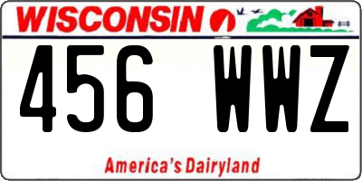 WI license plate 456WWZ