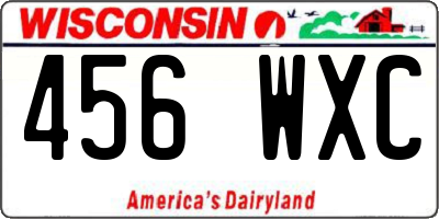 WI license plate 456WXC
