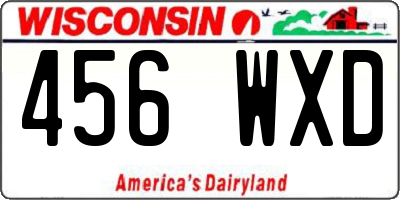 WI license plate 456WXD