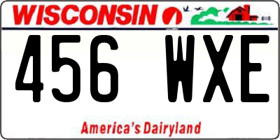 WI license plate 456WXE