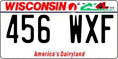 WI license plate 456WXF